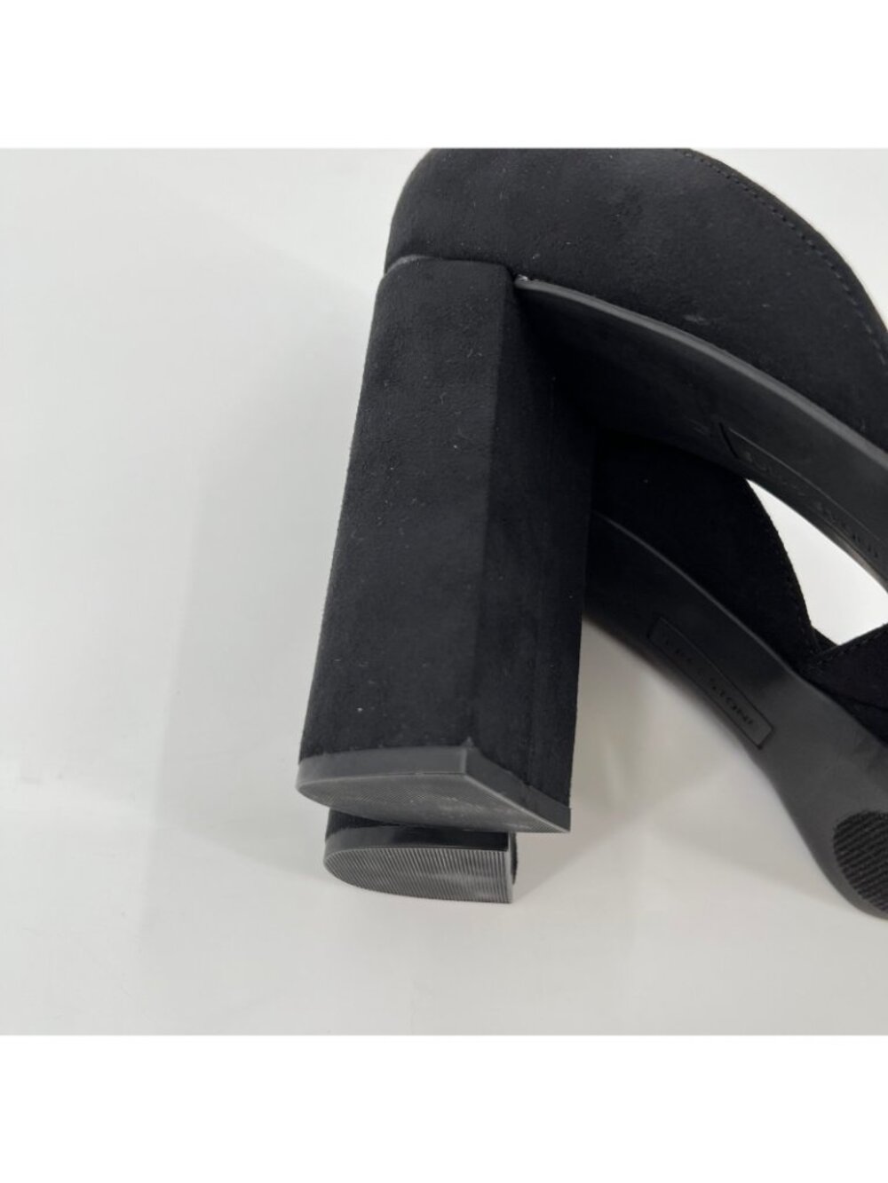 Sun + Stone Reemaa Platform Sandals Black Size 10M Fabric Block Heel Ankle Strap - Picture 12 of 16